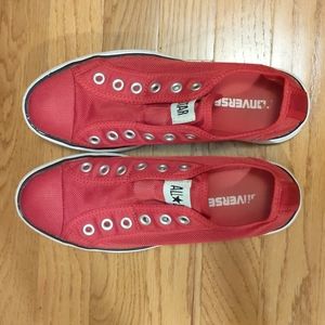 Converse size 9 woman's red mesh low tops